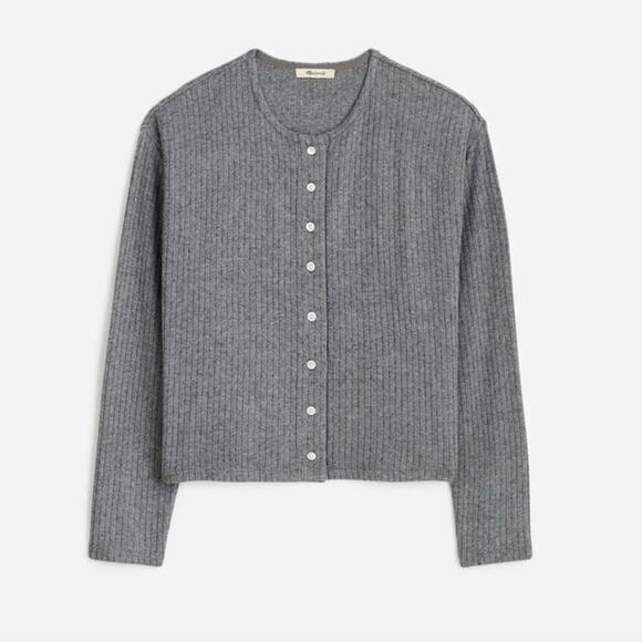 NWT Madewell Relaxed Button-Front Cardigan Gray S - Picture 4 of 10